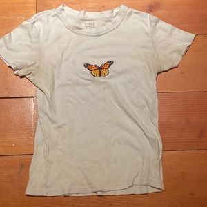 John Galt Embroidered Butterfly Tee-Shirt